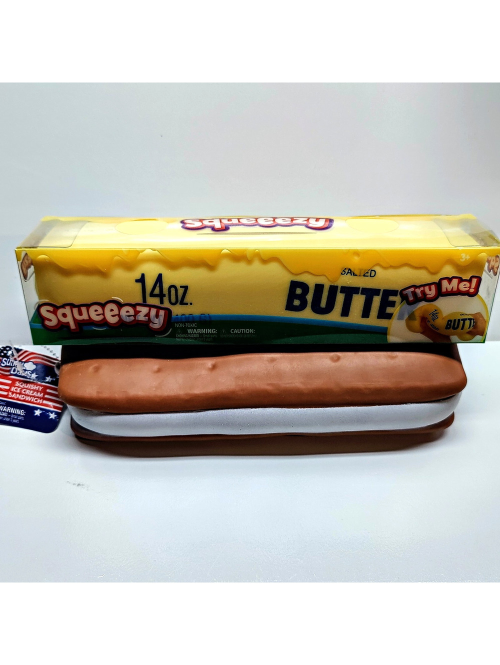 Sunny Days Target SQUEEEZY 14 oz Butter Squishy & Ice Cream Sandwich Lot!!! VHTF